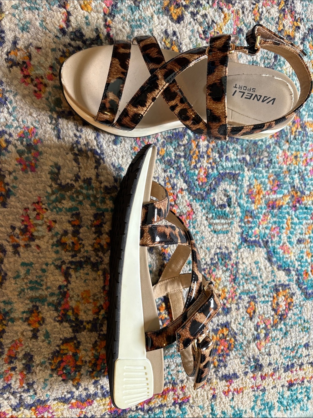 Vaneli Sport animal print sandals size 7.5